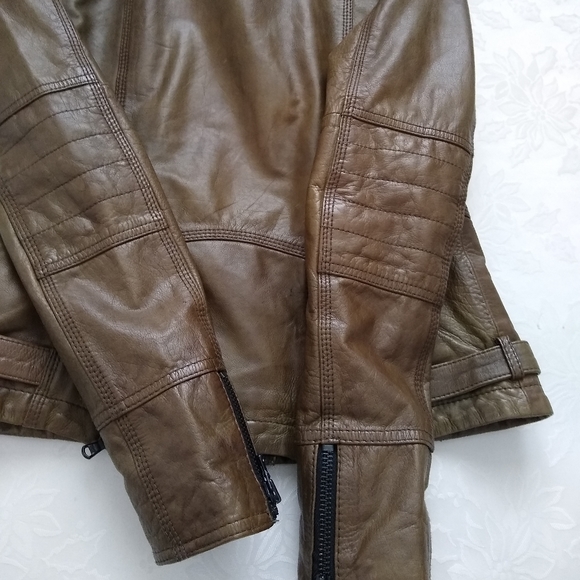 Wilsons Leather asymmetric moto biker jacket - Picture 3 of 12